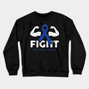 Fight Colon Cancer Awareness Warrior Ribbon Gift Crewneck Sweatshirt